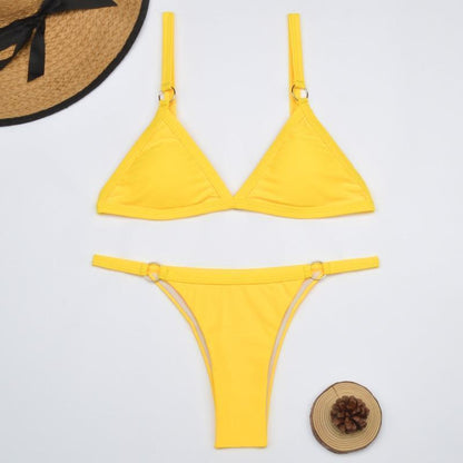 Marj| Minimalist Bikini with Ring Details and Triangle Top