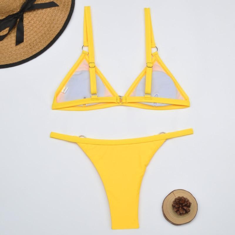 Marj| Minimalist Bikini with Ring Details and Triangle Top