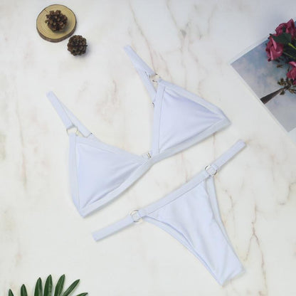 Marj| Minimalist Bikini with Ring Details and Triangle Top