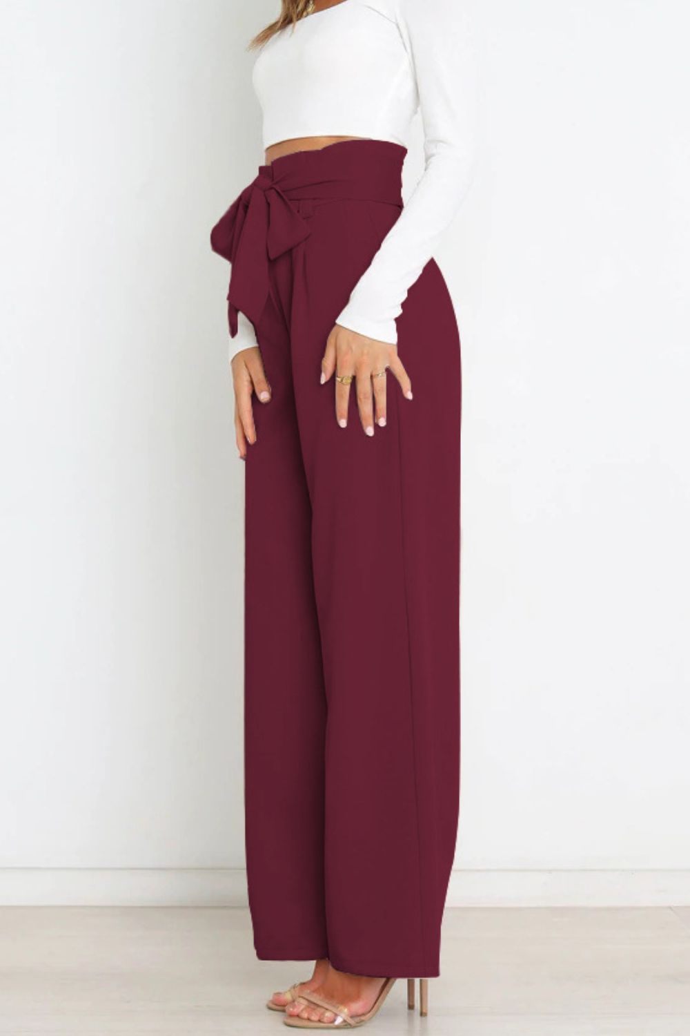 Fenna | High Waist Paperbag Pants with Bow Detail