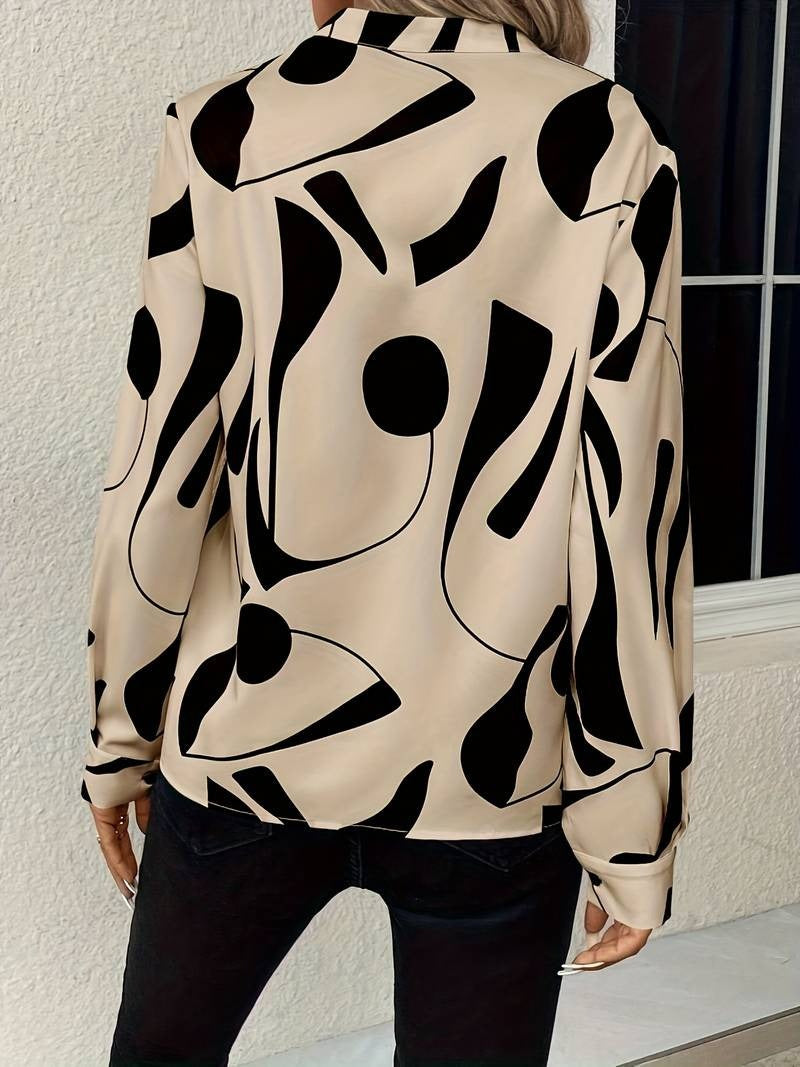Women's Blouse With Print and Long Sleeves