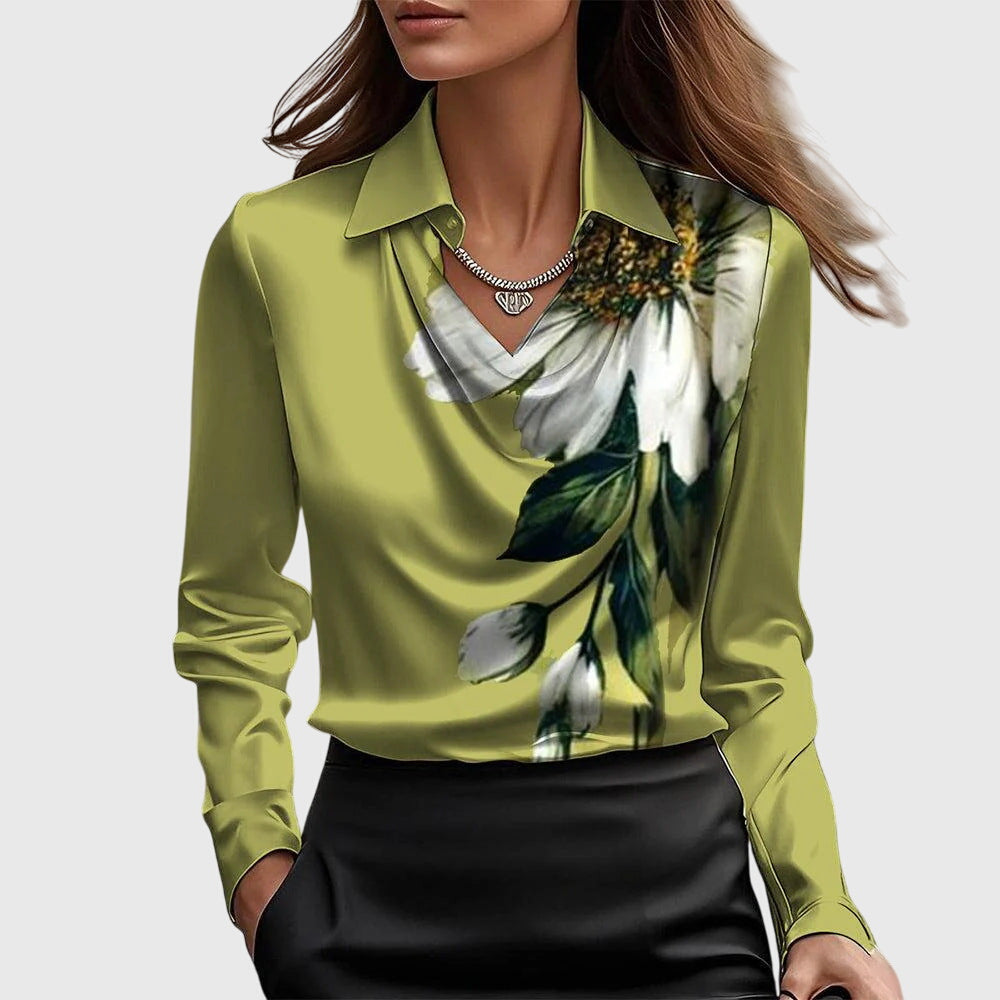 Chic Refined Women's Blouse with Long Sleeves