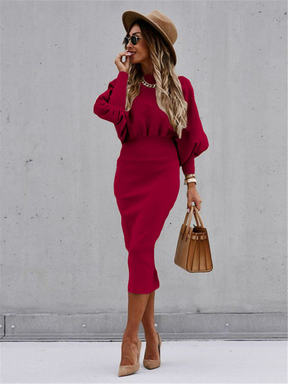 Jera | Chic Midi Dress with Elegant Sleeves
