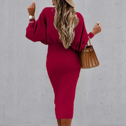 Jera | Chic Midi Dress with Elegant Sleeves