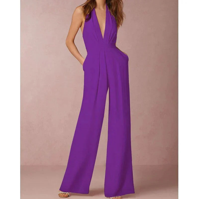 Tessy | Elegant Deep V-Neck Jumpsuit