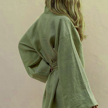 Shazmin | Bohemian Linen Kimono Women's Dress