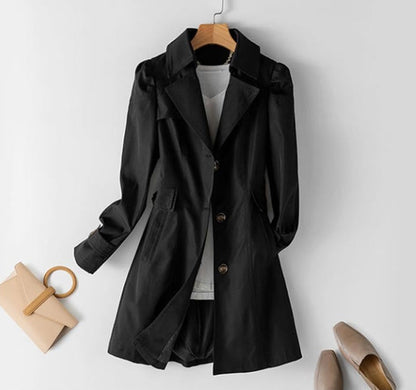 Elegant Stylish Women's Trench Coat with Button Closure