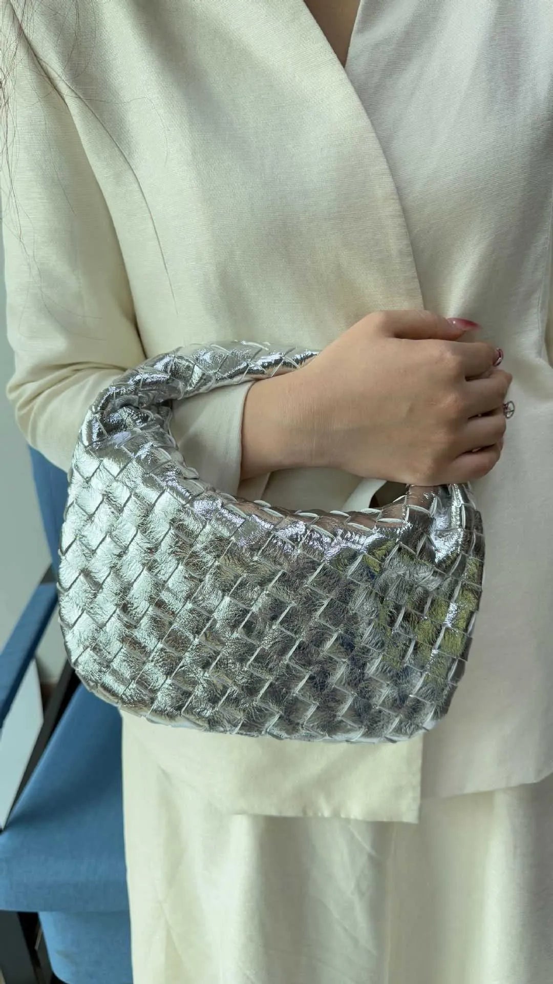 Blair | Luxury Braided Metallic Handbag
