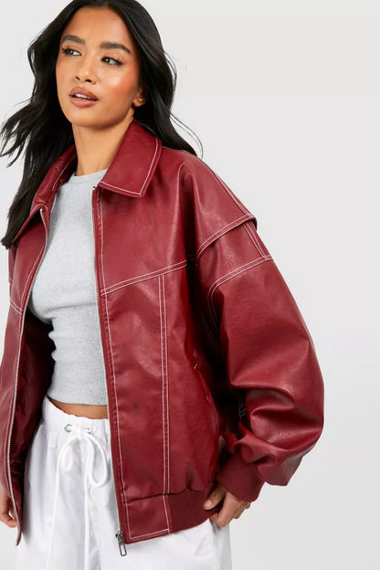 Charlot | Oversized Jacket with Zipper and Elegant Look