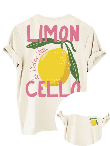 Comfortable Women's T-shirt with Lemon Print