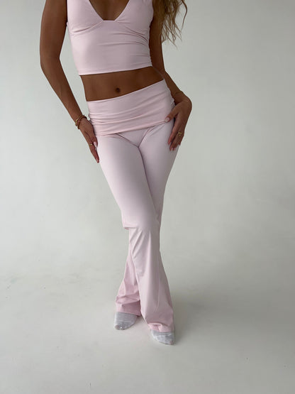 Kyleen | Pink Flared Leggings