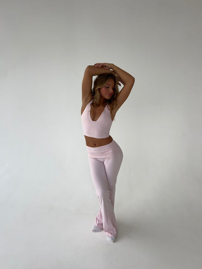 Kyleen | Pink Flared Leggings