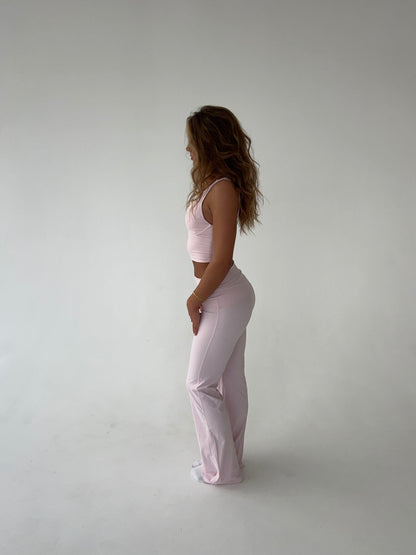 Kyleen | Pink Flared Leggings