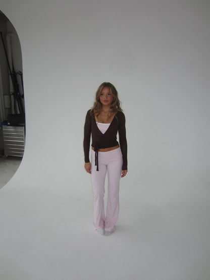 Kyleen | Pink Flared Leggings