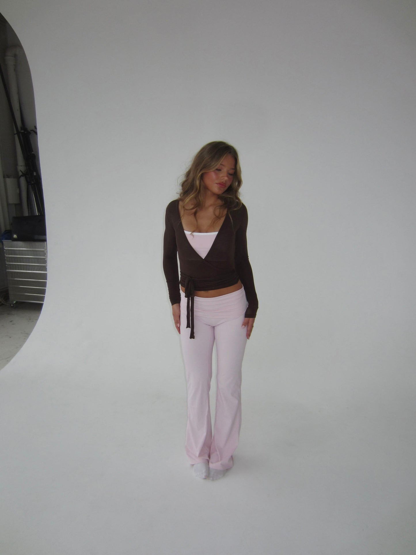Kyleen | Pink Flared Leggings