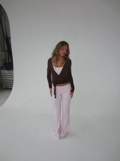 Kyleen | Pink Flared Leggings