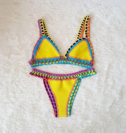 Dory | Crocheted Boho Bikini Set with Stretch Top