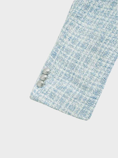 Stylish Light Blue Women's Blazer with Button Closure