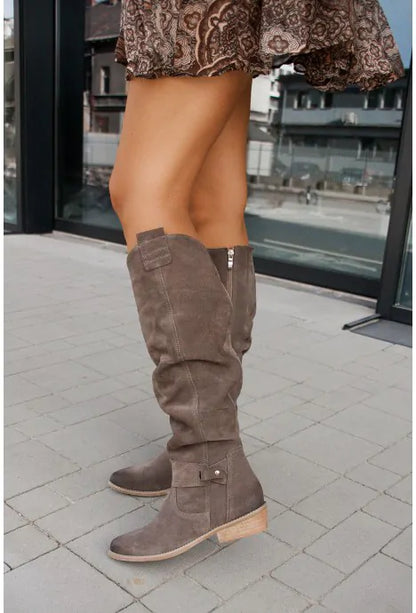 Trendy comfortable cowboy boots with playful details and elegant appearance
