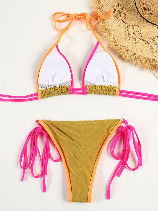 Parli| Triangle Bikini with Contrasting Tie Details
