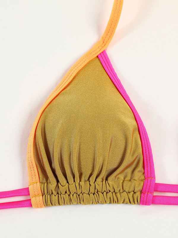 Parli| Triangle Bikini with Contrasting Tie Details