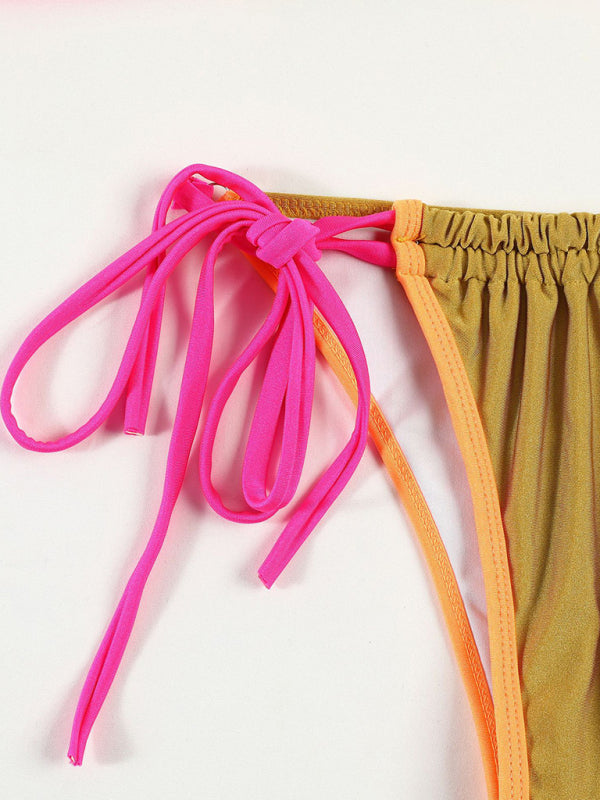 Parli| Triangle Bikini with Contrasting Tie Details