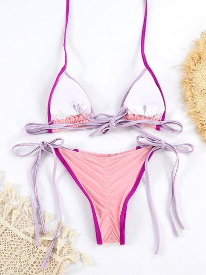 Parli| Triangle Bikini with Contrasting Tie Details