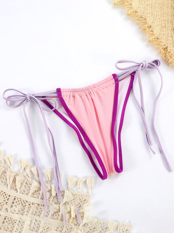 Parli| Triangle Bikini with Contrasting Tie Details
