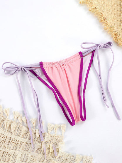 Parli| Triangle Bikini with Contrasting Tie Details
