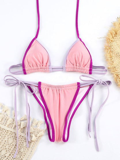 Parli| Triangle Bikini with Contrasting Tie Details