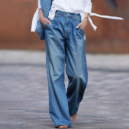Trendy Comfortable Women's Jeans with Wide Legs