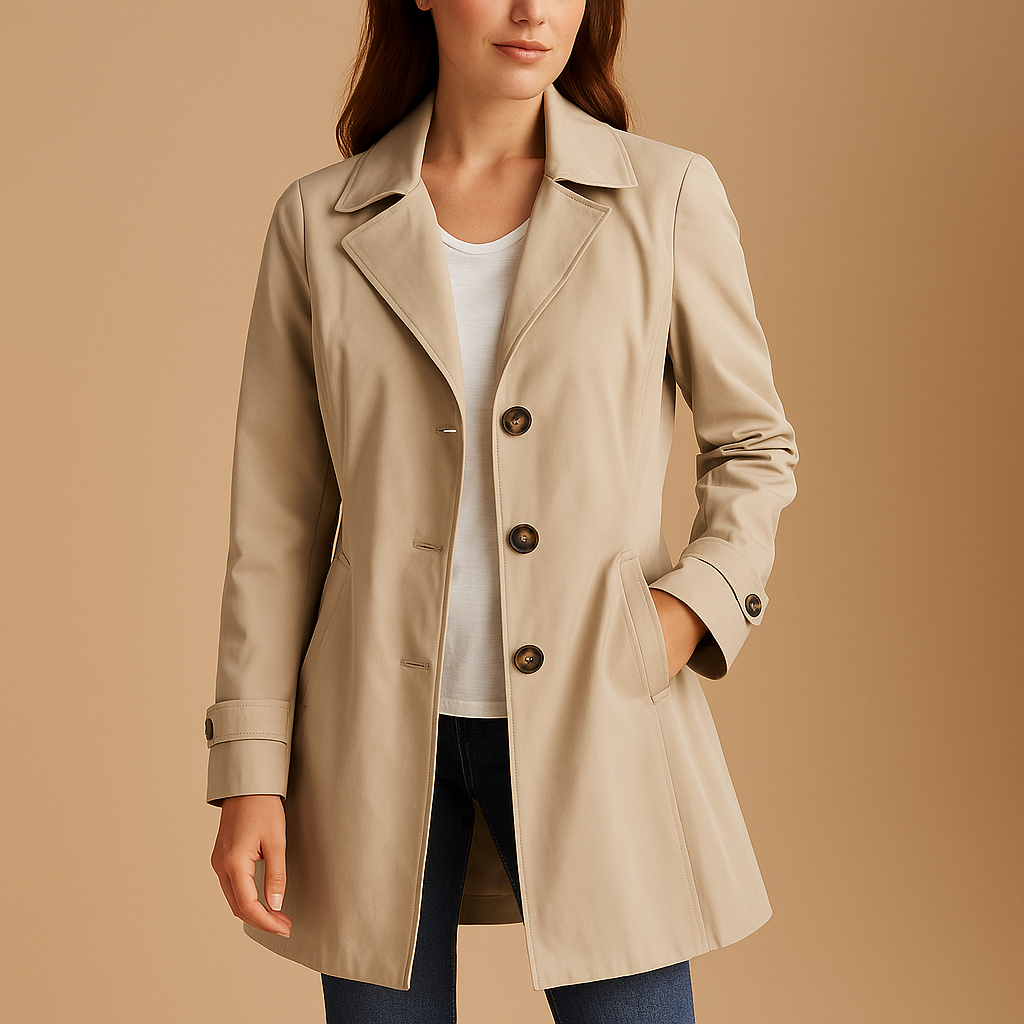 Elegant Stylish Women's Trench Coat with Button Closure