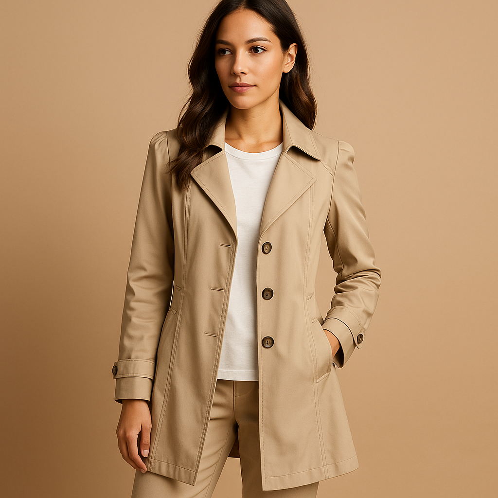 Elegant Stylish Women's Trench Coat with Button Closure
