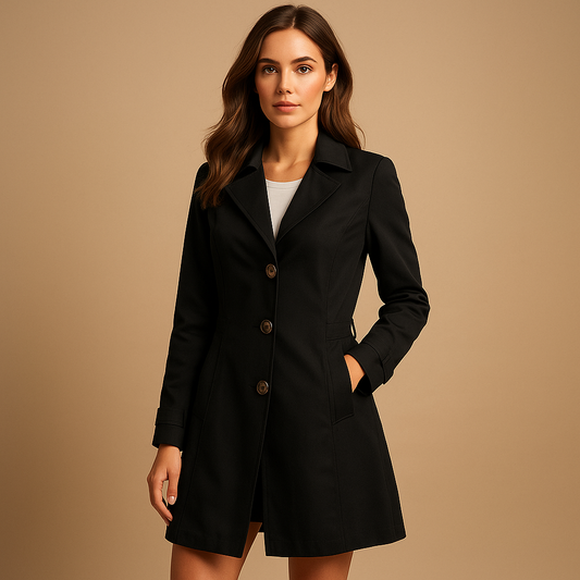 Elegant Stylish Women's Trench Coat with Button Closure