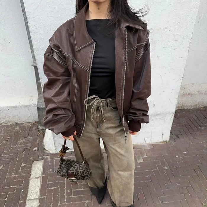 Charlot | Oversized Jacket with Zipper and Elegant Look