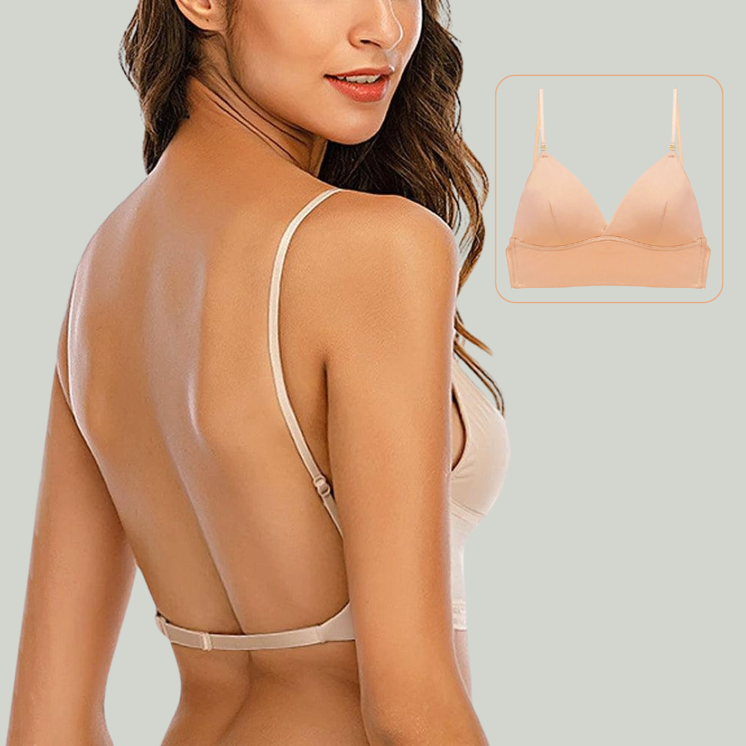 Women's underwear with backless style and soft cups