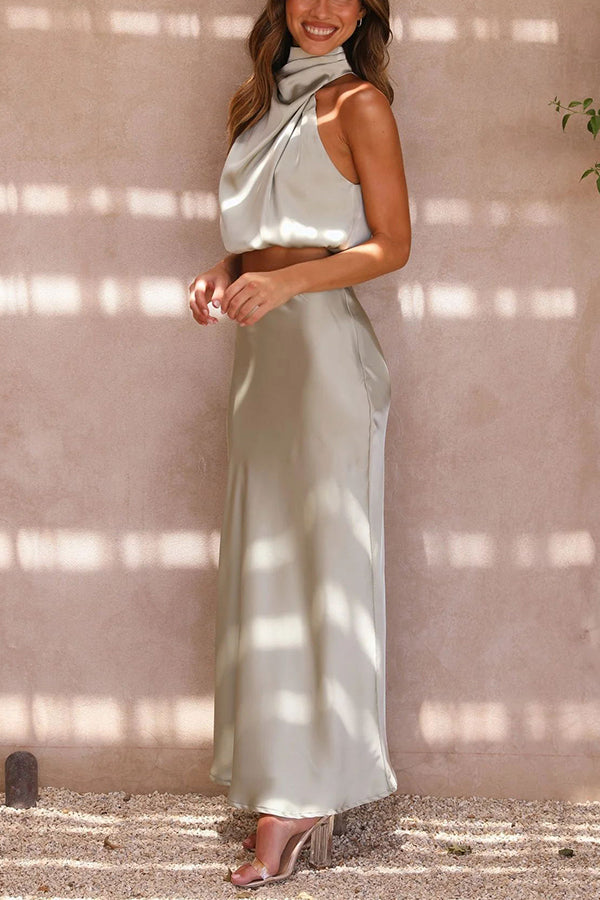 Olena | Elegant Two-Piece Ladies Set of Top and Maxi Skirt