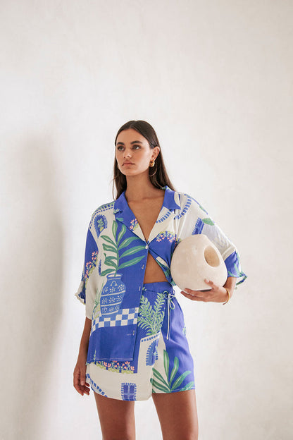 Daelia | Summer Two-Piece Set with Botanical Print