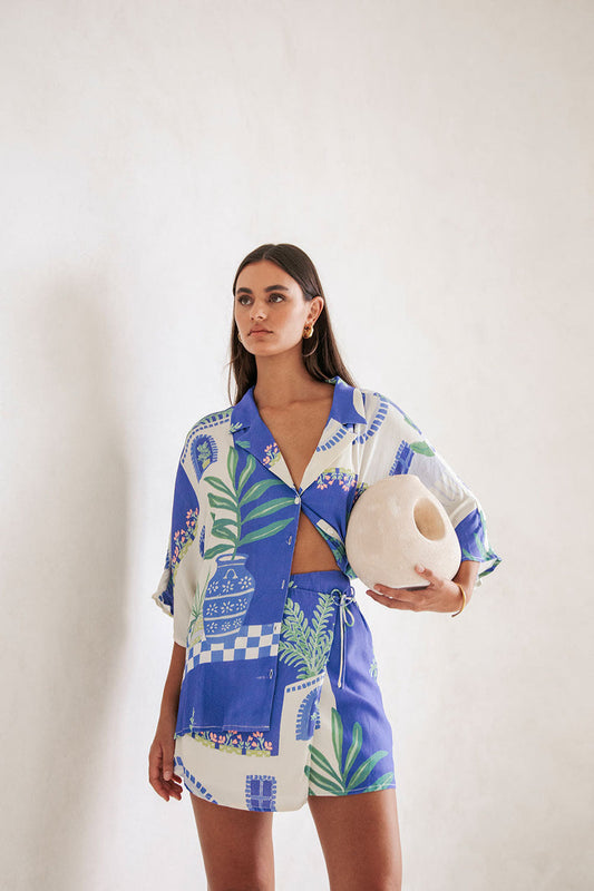Daelia | Summer Two-Piece Set with Botanical Print