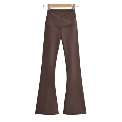 Trendy Comfortable Women's Flared Pants with High Waist