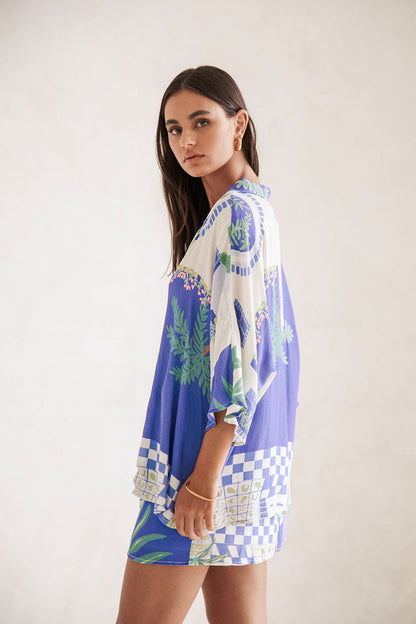 Daelia | Summer Two-Piece Set with Botanical Print