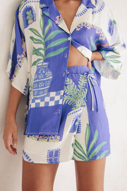 Daelia | Summer Two-Piece Set with Botanical Print