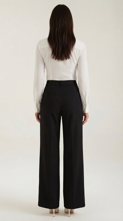 Comfortable Women's Trousers With High Waist And Wide Legs