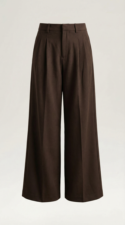 Comfortable Women's Trousers With High Waist And Wide Legs