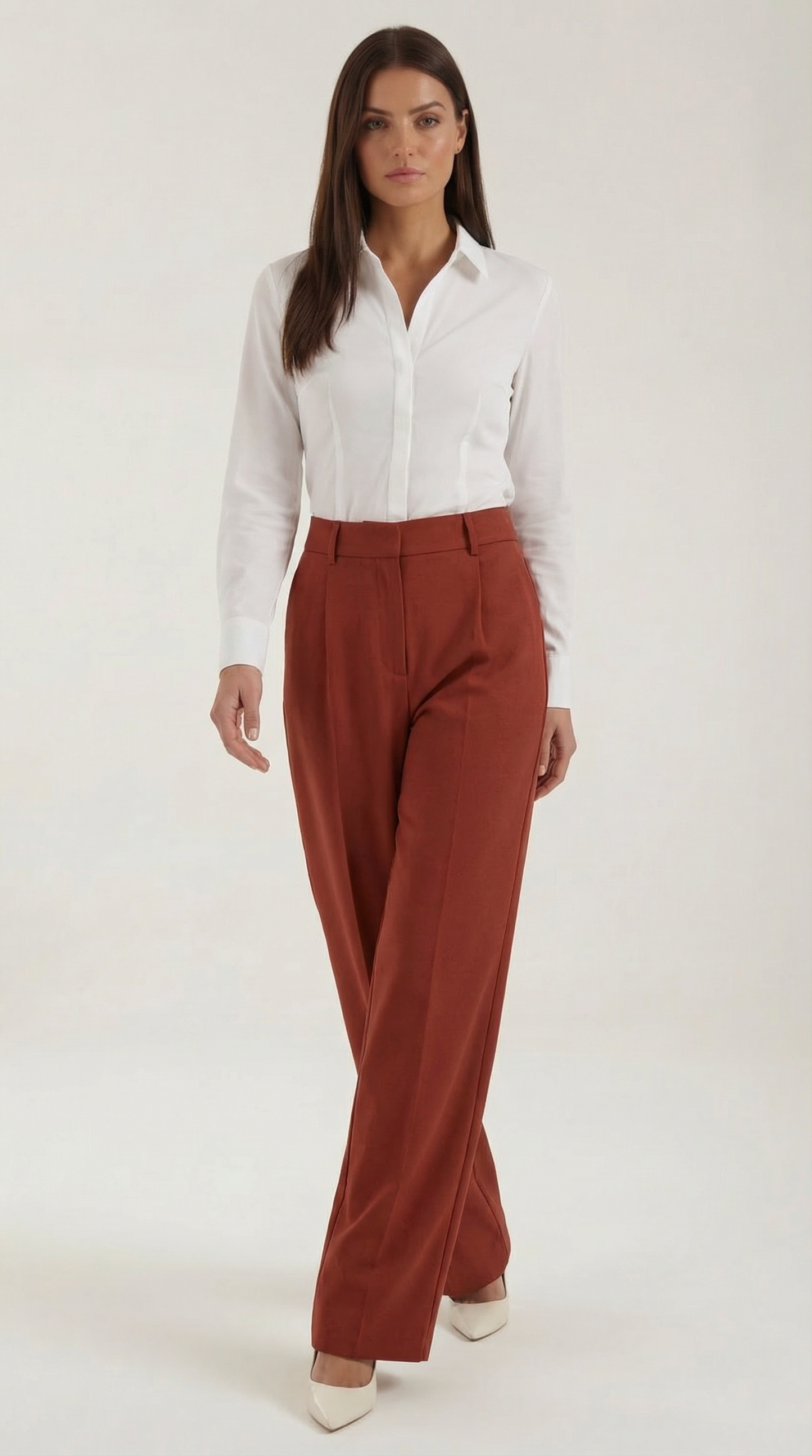 Comfortable Women's Trousers With High Waist And Wide Legs