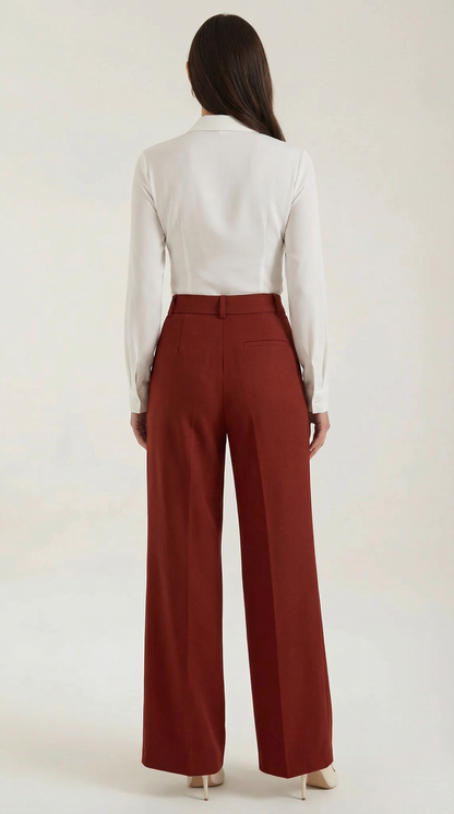 Comfortable Women's Trousers With High Waist And Wide Legs