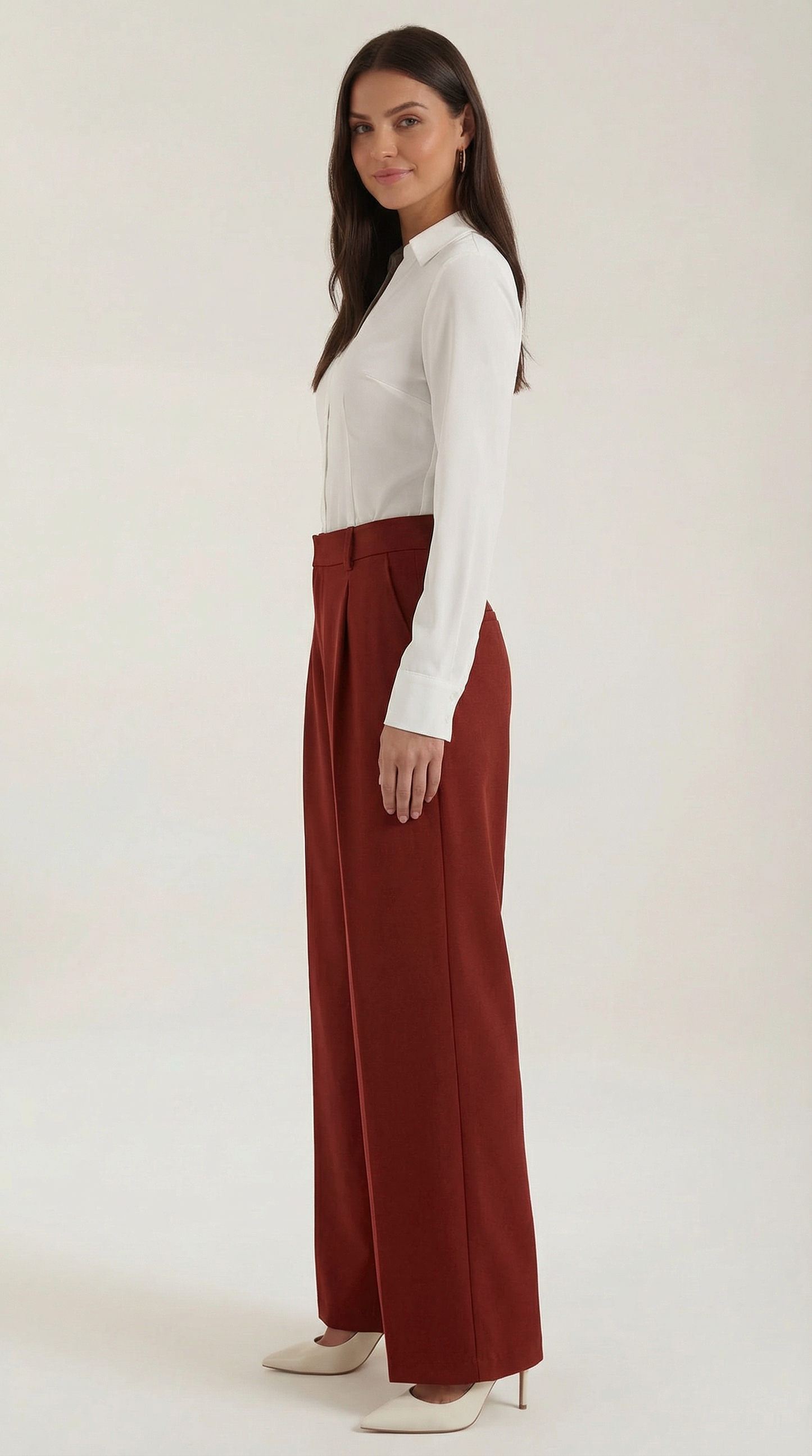 Comfortable Women's Trousers With High Waist And Wide Legs