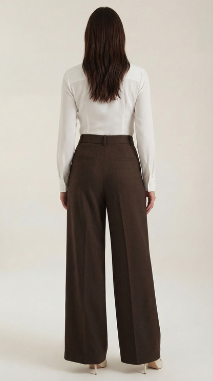 Comfortable Women's Trousers With High Waist And Wide Legs