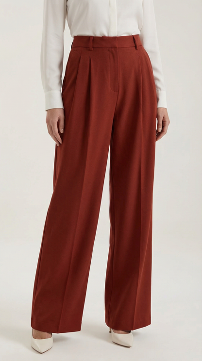Comfortable Women's Trousers With High Waist And Wide Legs