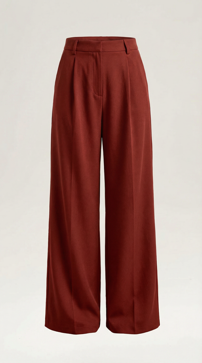 Comfortable Women's Trousers With High Waist And Wide Legs